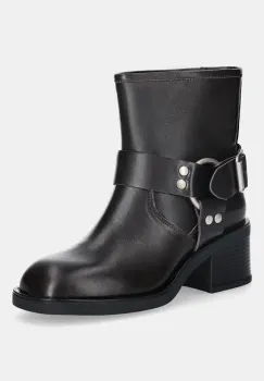 Answear.LAB cizme de piele culoarea maro, cu toc drept imagine