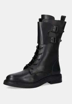 Answear.LAB cizme de piele culoarea negru, cu toc plat imagine