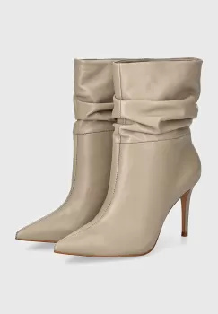 Answear Lab cizme de piele femei, culoarea gri, cu toc cui imagine