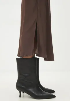 Answear Lab cizme de piele femei, culoarea negru, cu toc cui, izolare usoara imagine