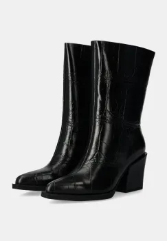 Answear Lab cizme de piele femei, culoarea negru, cu toc drept, izolare usoara imagine