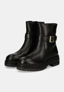 Answear Lab cizme de piele femei, culoarea negru, cu toc plat imagine