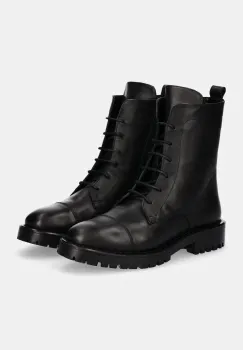 Answear Lab cizme de piele femei, culoarea negru, cu toc plat imagine