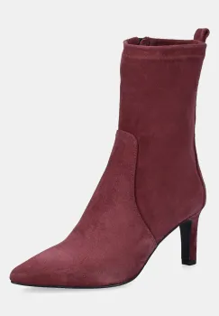 Answear.LAB cizme din piele intoarsa culoarea bordo, cu toc drept imagine