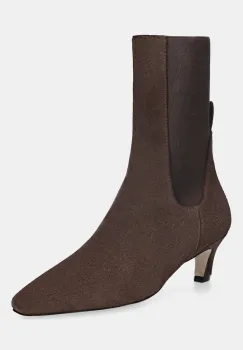 Answear.LAB cizme din piele intoarsa culoarea maro, cu toc cui imagine