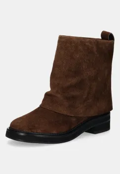 Answear.LAB cizme din piele intoarsa culoarea maro, cu toc plat imagine