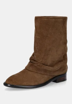 Answear.LAB cizme din piele intoarsa culoarea maro, cu toc plat, izolare usoara imagine