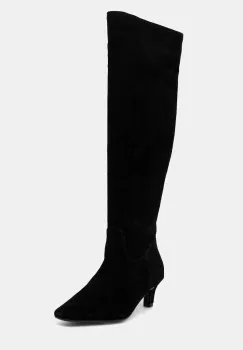 Answear.LAB cizme din piele intoarsa culoarea negru, cu toc cui imagine