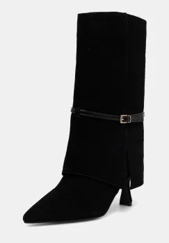 Answear.LAB cizme din piele intoarsa culoarea negru, cu toc cui imagine