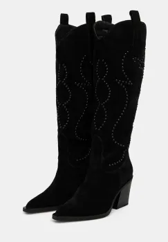 Answear Lab cizme din piele intoarsa femei, culoarea negru, cu toc drept imagine