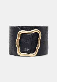 Answear Lab curea de piele culoarea albastru marin imagine