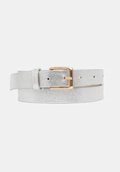 Answear Lab curea de piele culoarea argintiu imagine