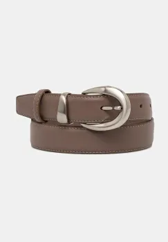 Answear.LAB curea de piele culoarea bej imagine