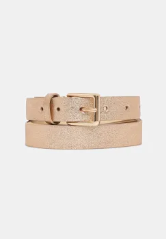 Answear Lab curea de piele culoarea bej imagine