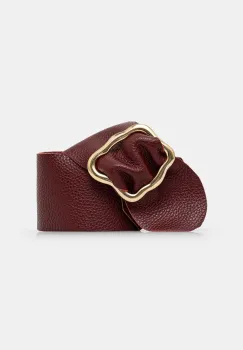 Answear Lab curea de piele femei, culoarea bordo imagine