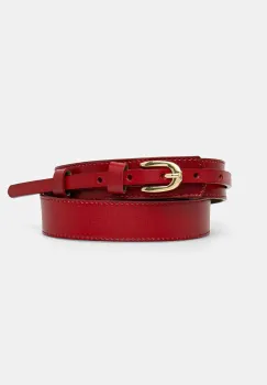 Answear Lab curea de piele femei, culoarea rosu imagine