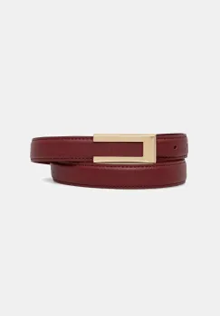 Answear Lab curea de piele femei, culoarea rosu imagine