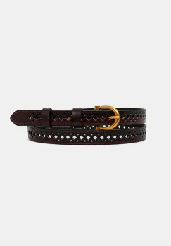 Answear Lab curea de piele femei, culoarea rosu imagine