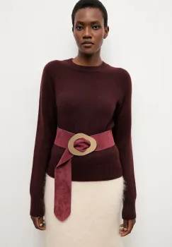 Answear.LAB curea din piele intoarsa culoarea bordo imagine