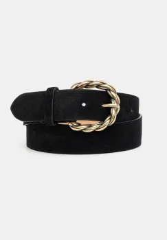 Answear Lab curea din piele intoarsa culoarea negru imagine