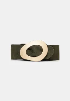 Answear Lab curea din piele intoarsa culoarea verde imagine