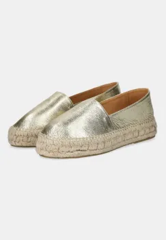 Answear Lab espadrile de piele culoarea auriu, cu platforma imagine
