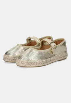 Answear Lab espadrile de piele culoarea auriu imagine