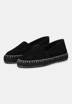 Answear Lab espadrile din piele intoarsa culoarea negru, cu platforma imagine