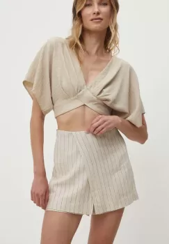 Answear Lab fusta pantaloni culoarea bej, modelator, high waist imagine