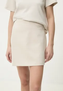 Answear Lab fusta pantaloni culoarea bej, neted, high waist imagine