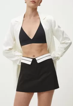 Answear Lab fusta pantaloni culoarea negru, neted, high waist imagine