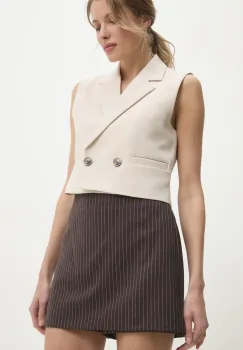 Answear Lab fusta pantaloni femei, culoarea maro, modelator, high waist imagine