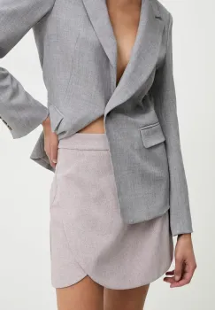 Answear Lab fusta pantaloni femei, culoarea roz, neted, high waist imagine
