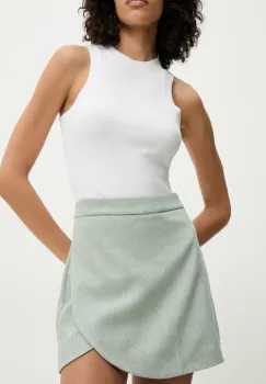 Answear Lab fusta pantaloni femei, culoarea turcoaz, neted, high waist imagine