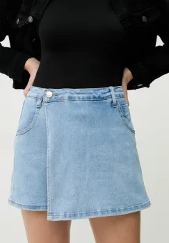 Answear Lab fusta si pantaloni denim femei, neted, medium waist imagine