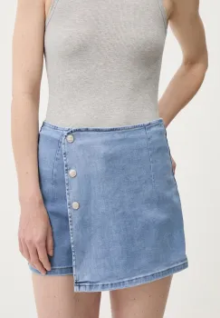 Answear Lab fusta si pantaloni denim neted, high waist imagine