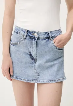 Answear Lab fusta si pantaloni denim neted, medium waist imagine