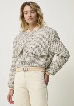 Answear Lab geaca bomber culoarea bej, de tranzitie imagine