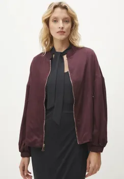 Answear Lab geaca bomber femei, culoarea bordo, de tranzitie, oversize imagine