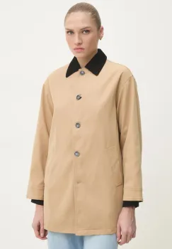Answear Lab geaca cu aspect de camasa culoarea bej, de tranzitie, oversize imagine