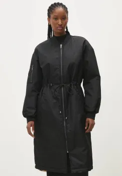 Answear Lab geaca cu doua fete femei, culoarea negru, de tranzitie, oversize imagine