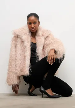 Answear.LAB geaca culoarea bej, de tranzitie, oversize imagine