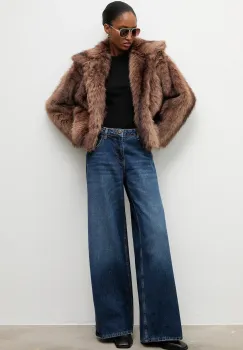 Answear.LAB geaca culoarea maro, de tranzitie imagine