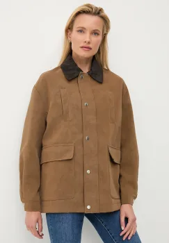 Answear.LAB geaca culoarea maro, de tranzitie, oversize imagine