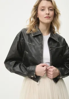 Answear Lab geaca culoarea negru, de tranzitie, oversize imagine