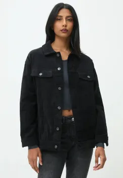 Answear.LAB geaca din velur culoarea negru, de tranzitie imagine