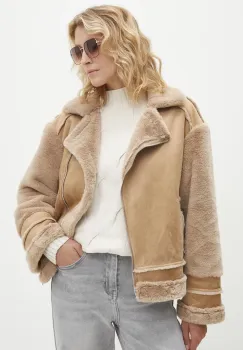 Answear Lab geaca femei, culoarea bej, de tranzitie imagine