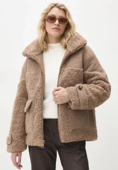 Answear Lab geaca femei, culoarea bej, de tranzitie, oversize imagine