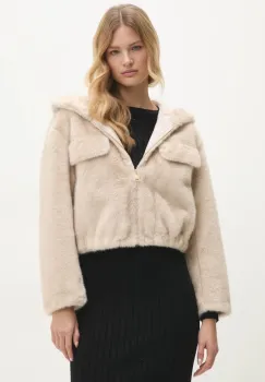 Answear Lab geaca femei, culoarea bej, de tranzitie, oversize imagine