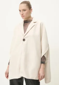 Answear Lab geaca femei, culoarea bej, de tranzitie, oversize imagine
